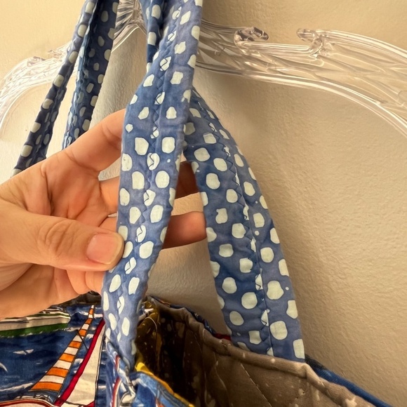 Handmade Tote Eco Friendly Reusable Colorful Sailboat Grocery Beach Bag Large - Picture 3 of 6